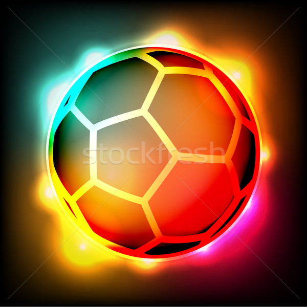 Ballon football coloré lumières illustration lumineuses [[stock_photo]] © enterlinedesign