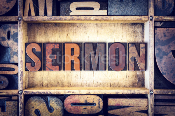 Sermon Concept Letterpress Type Stock photo © enterlinedesign