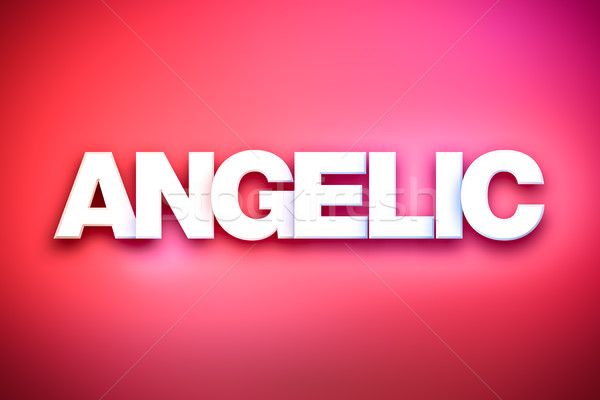 Angelic Theme Word Art on Colorful Background Stock photo © enterlinedesign