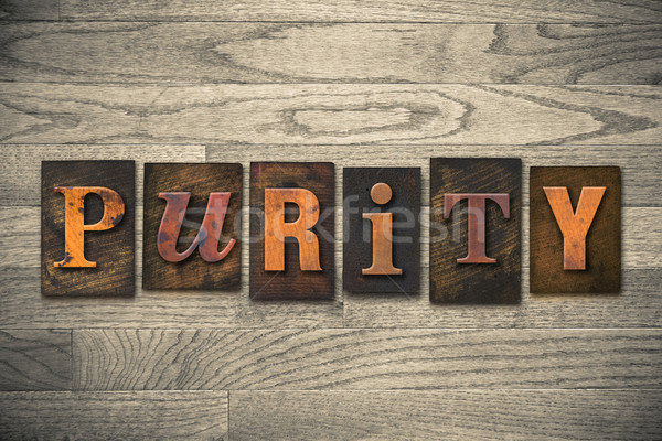 Purity Concept Wooden Letterpress Type Stock photo © enterlinedesign