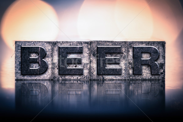 Beer Concept Vintage Letterpress Type Stock photo © enterlinedesign
