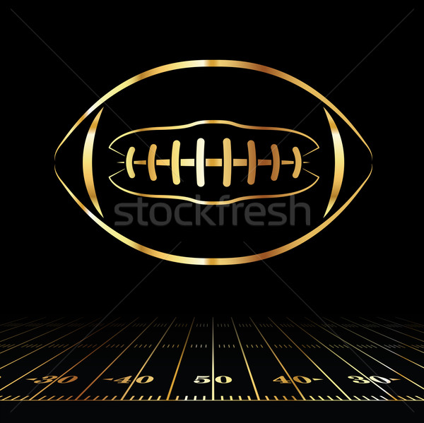 American Football Golden Icon Stock photo © enterlinedesign