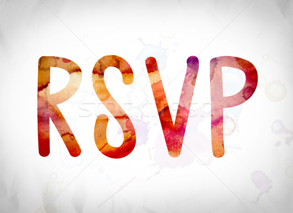RSVP Concept Watercolor Word Art Stock photo © enterlinedesign