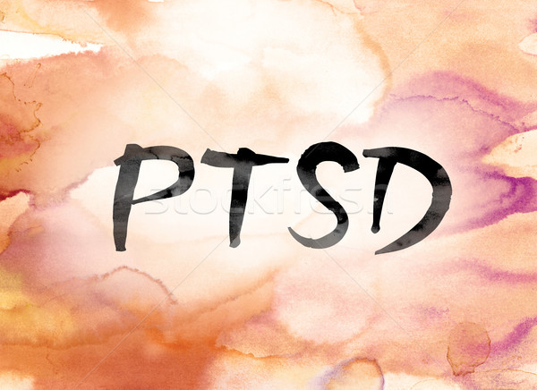PTSD Colorful Watercolor and Ink Word Art Stock photo © enterlinedesign