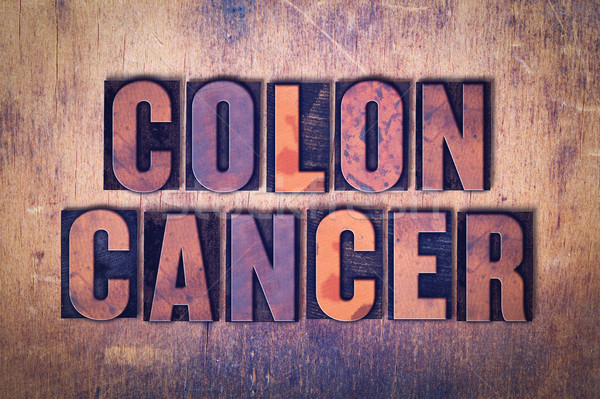 Colon Cancer Theme Letterpress Word on Wood Background Stock photo © enterlinedesign