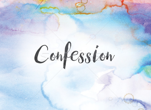 Confession Concept Watercolor and Ink Painting Stock photo © enterlinedesign