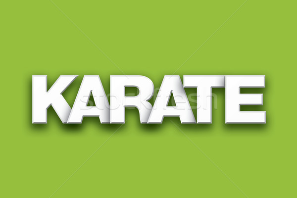 Karate Wort Kunst farbenreich geschrieben weiß Stock foto © enterlinedesign