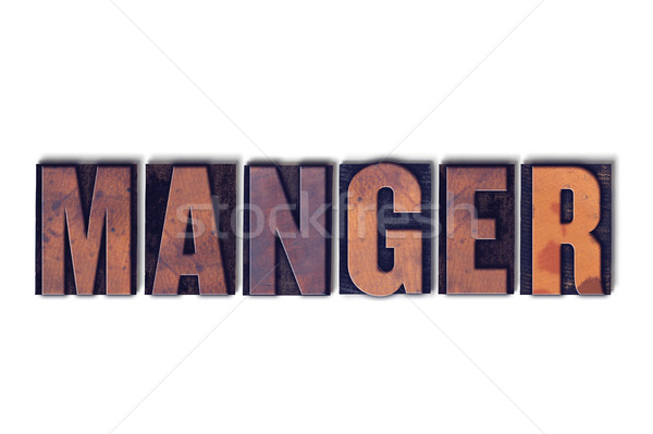 Manger Concept Isolated Letterpress Word Stock photo © enterlinedesign