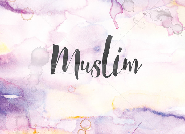 Foto d'archivio: Muslim · acquerello · inchiostro · pittura · parola · scritto