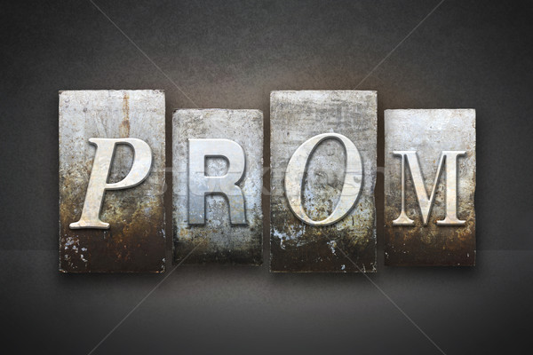 Prom parola scritto vintage tipo Foto d'archivio © enterlinedesign