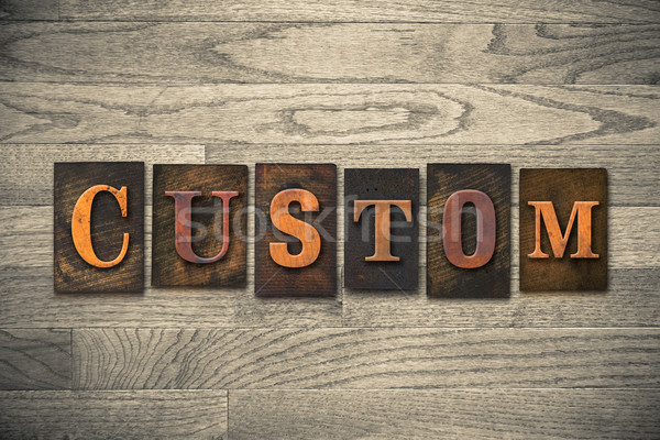 Custom Wooden Letterpress Theme Stock photo © enterlinedesign