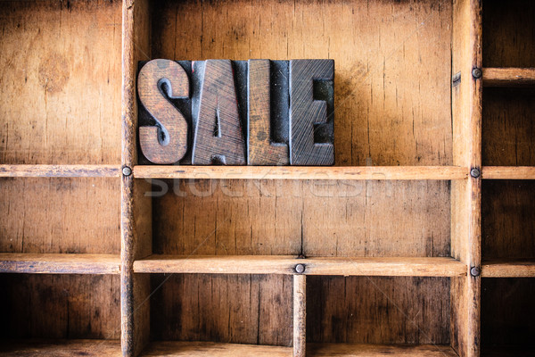 Stock photo: Sale Concept Wooden Letterpress Theme