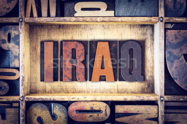 Irak magasnyomás szó írott klasszikus Stock fotó © enterlinedesign
