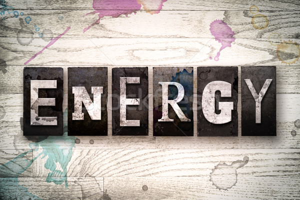 Energy Concept Metal Letterpress Type Stock photo © enterlinedesign