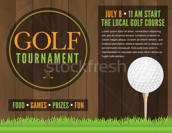 Golf tournoi flyer illustration vecteur eps [[stock_photo]] © enterlinedesign