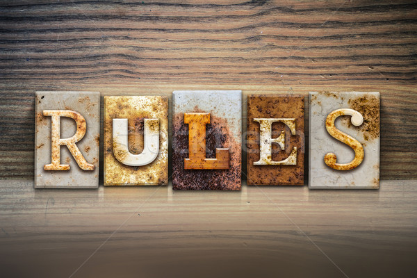 Rules Concept Letterpress Theme Stock photo © enterlinedesign