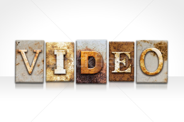 Video Letterpress Concept Isolated on White Stock photo © enterlinedesign