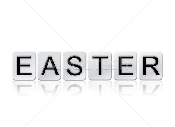 Easter Isolated Tiled Letters Concept and Theme Stock photo © enterlinedesign
