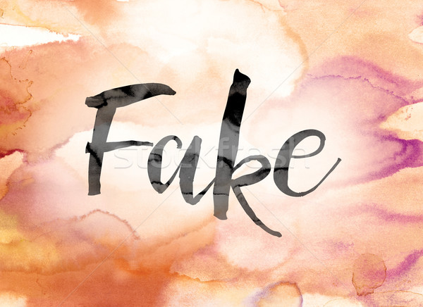 Fake Colorful Watercolor and Ink Word Art Stock photo © enterlinedesign