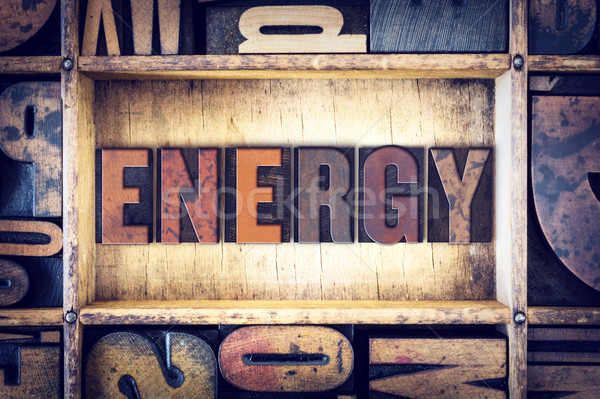 Energy Concept Letterpress Type Stock photo © enterlinedesign