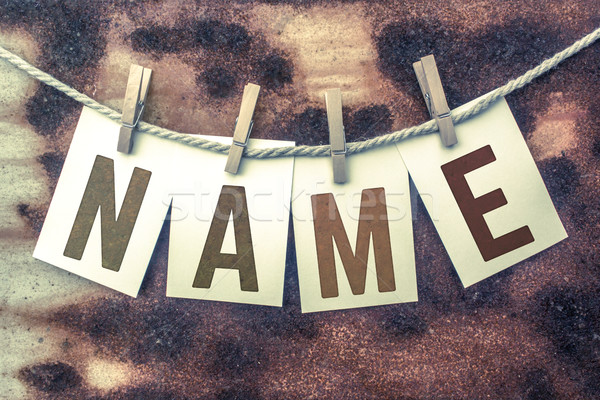 Name Concept Pinned Stamped Cards on Twine Theme Stock photo © enterlinedesign