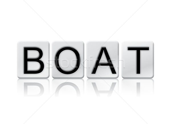 Barcă izolat pardoseala de gresie litere cuvant scris Imagine de stoc © enterlinedesign