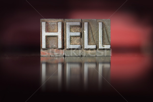 Hell Letterpress Stock photo © enterlinedesign