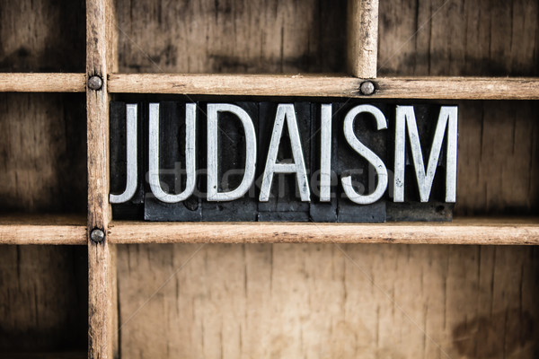 Judaism Concept Metal Letterpress Word in Drawer Stock photo © enterlinedesign