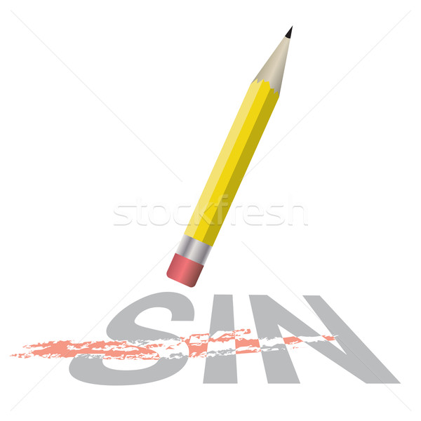 Stock foto: Sin · Heil · Illustration · Bleistift · Wort · christian