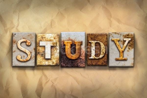 Study Concept Rusted Metal Type Stock photo © enterlinedesign