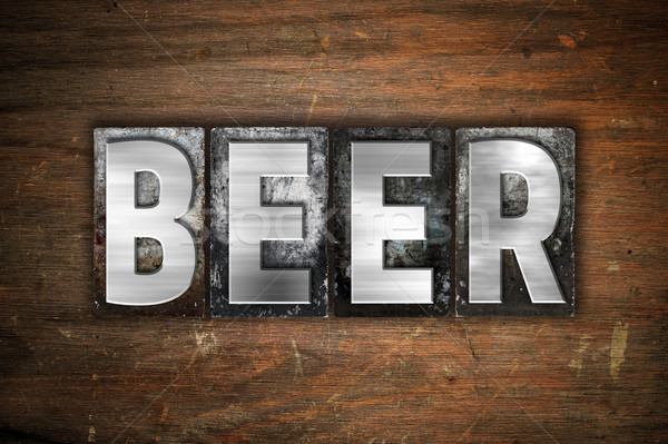 Beer Concept Metal Letterpress Type Stock photo © enterlinedesign