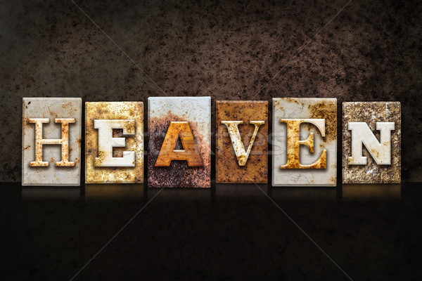 Heaven Letterpress Concept on Dark Background Stock photo © enterlinedesign