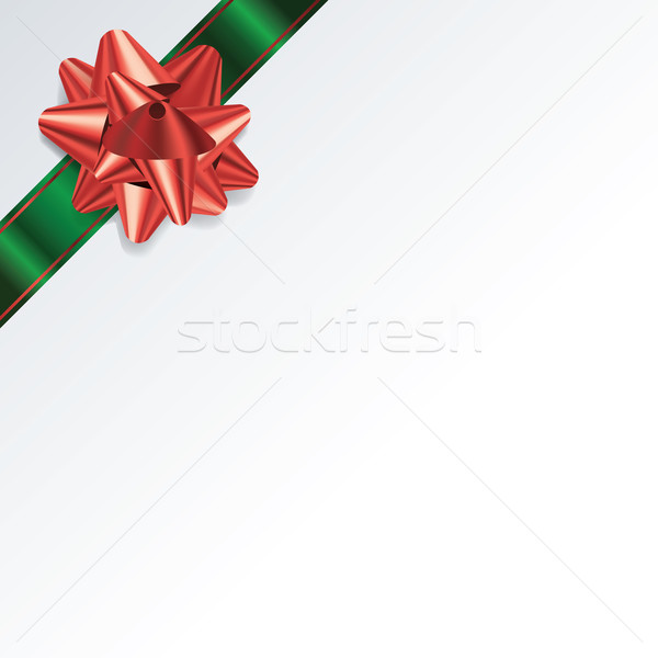 Stockfoto: Witte · christmas · groene · Rood · boeg · lint