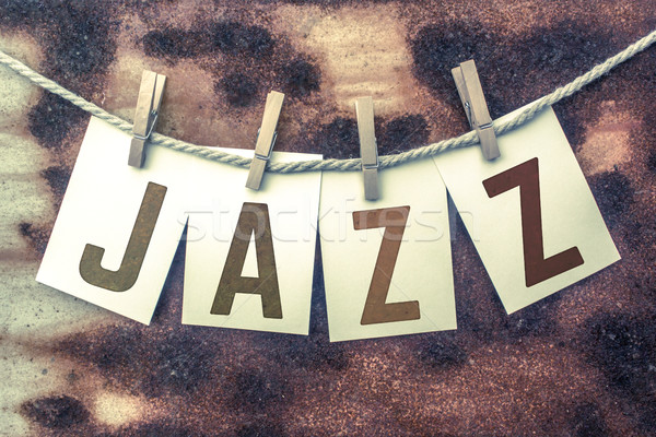 Stock foto: Jazz · Karten · Schnur · Wort · alten · Stück