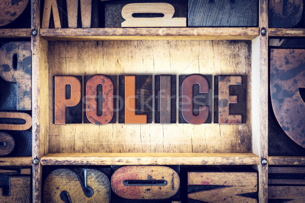 Police Concept Letterpress Type Stock photo © enterlinedesign