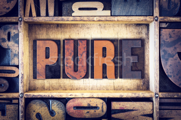 Pure Concept Letterpress Type Stock photo © enterlinedesign