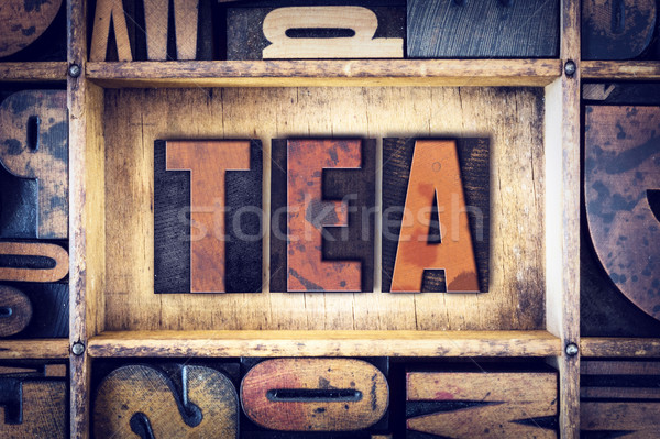 Tea Concept Letterpress Type Stock photo © enterlinedesign