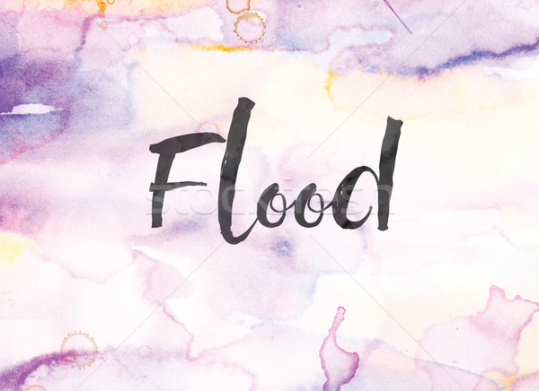 Flood Concept Watercolor and Ink Painting Stock photo © enterlinedesign