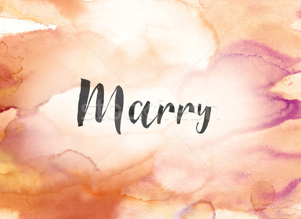 Marry Concept Watercolor and Ink Painting Stock photo © enterlinedesign