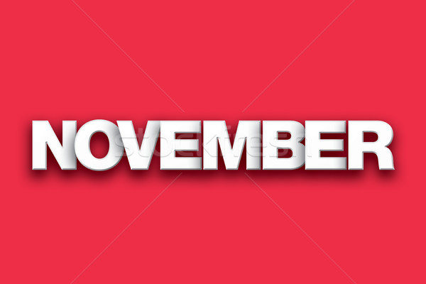 November Theme Word Art on Colorful Background Stock photo © enterlinedesign