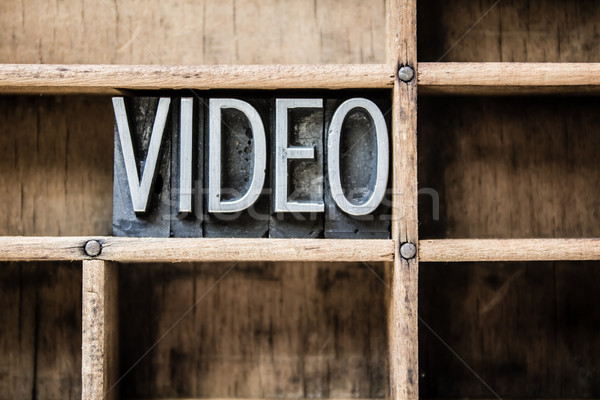 Video tipo cassetto parola scritto Foto d'archivio © enterlinedesign