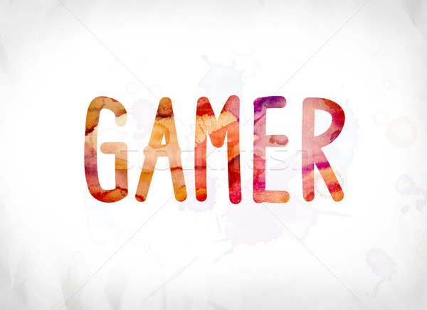 Gamer Concept Painted Watercolor Word Art Stock photo © enterlinedesign