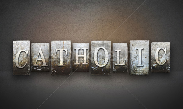 Catholic Letterpress Stock photo © enterlinedesign