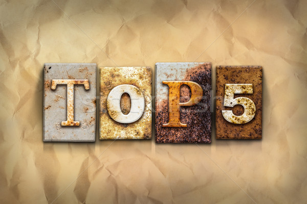 Top 5 Concept Rusted Metal Type Stock photo © enterlinedesign