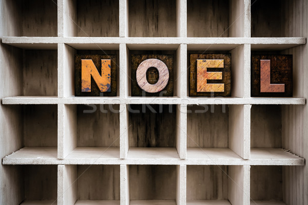 Noel Concept Wooden Letterpress Type in Drawer Stock photo © enterlinedesign