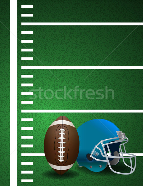 Terrain de football balle casque illustration réaliste [[stock_photo]] © enterlinedesign
