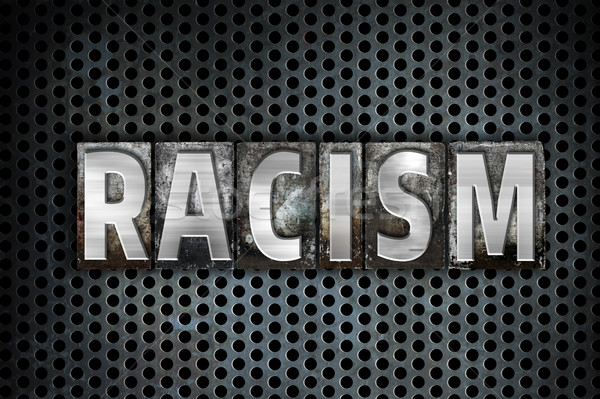 Rasszizmus fém magasnyomás szó írott Stock fotó © enterlinedesign