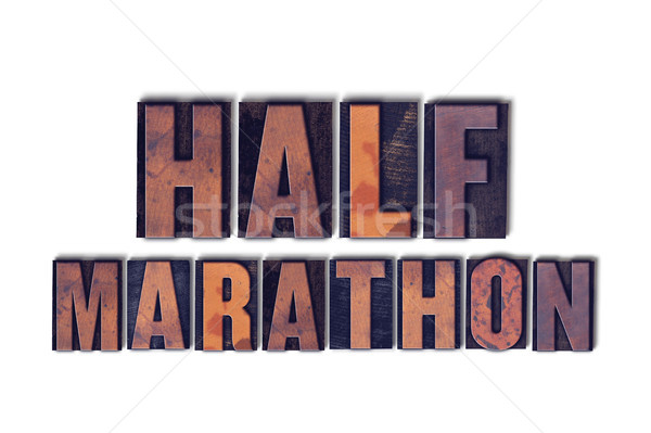 Half Marathon Concept Isolated Letterpress Word Stock photo © enterlinedesign
