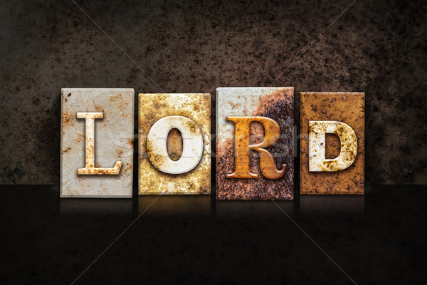 Stock photo: Lord Letterpress Concept on Dark Background