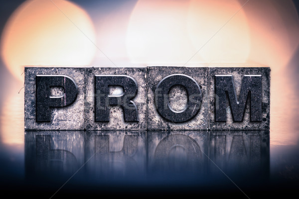 Prom Concept Vintage Letterpress Type Stock photo © enterlinedesign